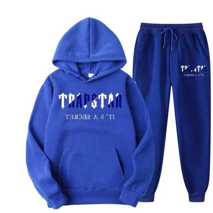 Trapstar Chenille Decoded Hooded Tracksuit Blue