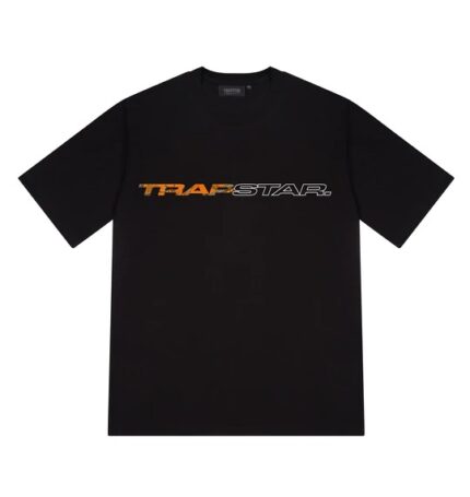 "Trapstar Full Speed Camo Tee - A sleek black t-shirt with the Full Speed Camo design."