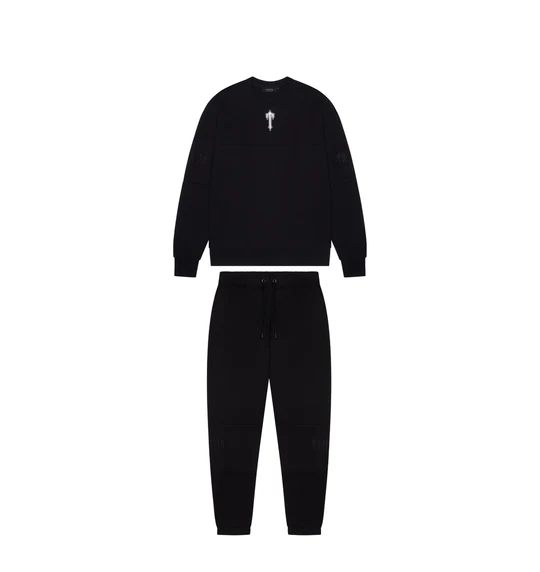 Irongate T Crewneck Tracksuit - A sleek and stylish all-black tracksuit featuring the Irongate T design."