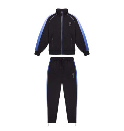 Trapstar Irongate T Gradient Panel Zip Tracksuit - A sleek and stylish black tracksuit featuring the Irongate T design with gradient panel accents.