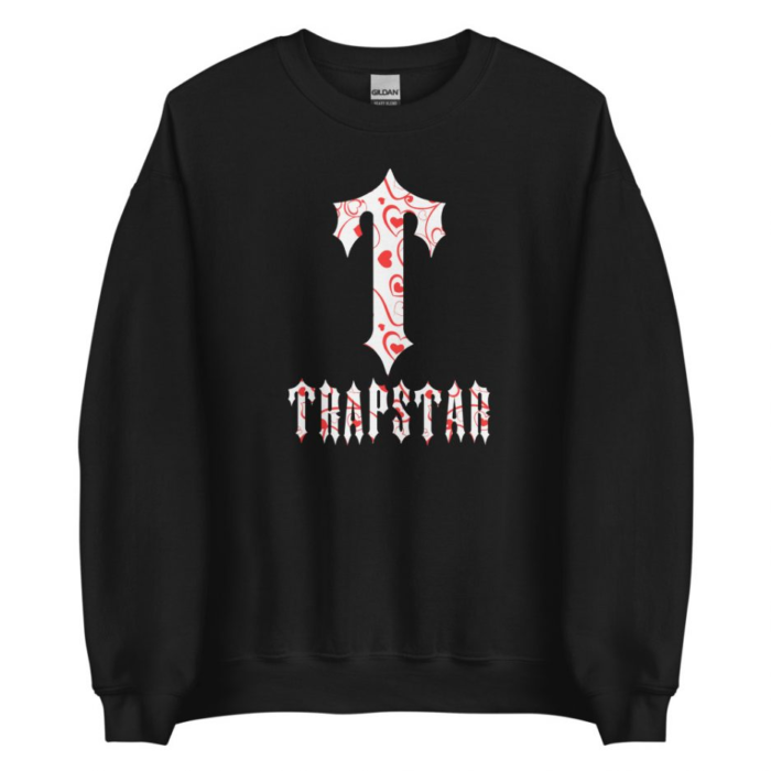 T-For Trapstar Rose Sweatshirt - Black - A stylish black sweatshirt featuring a rose design by T-For Trapstar."