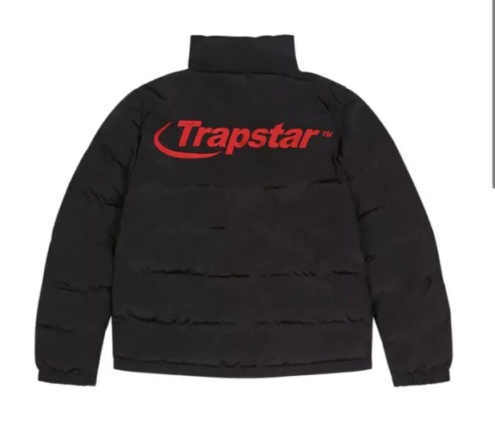 "Trapstar Black/Red Hyperdrive Bomber Jacket - A stylish and edgy bomber jacket in a striking black and red color combination."