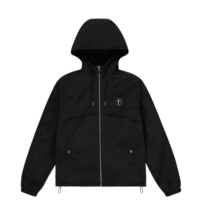 "Trapstar Irongate T Windbreaker - Black - A sleek and stylish windbreaker jacket in classic black, perfect for urban fashion enthusiasts."