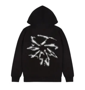 Trapstar Liquid Chrome Hoodie: Shimmering metallic silver hoodie with the Trapstar logo, perfect for adding a touch of urban luxury to your streetwear collection