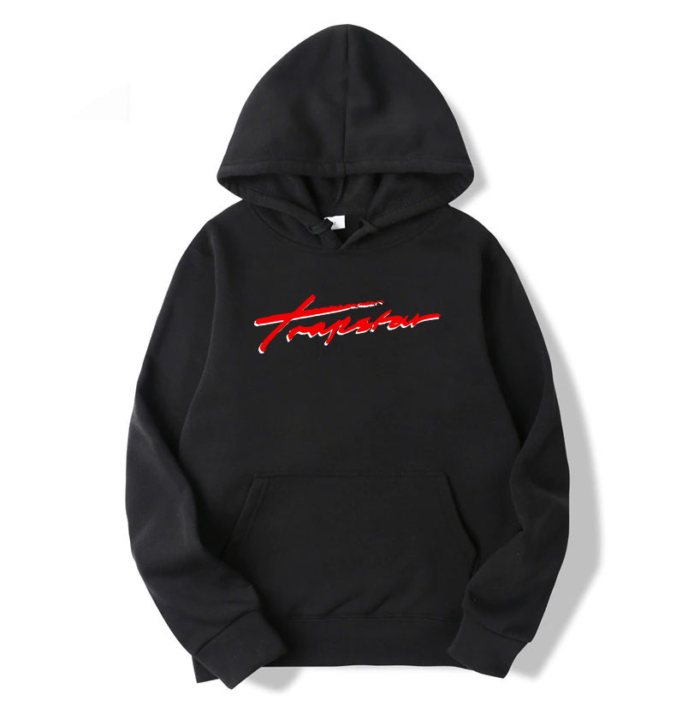 Trapstar Red Logo Hoodie - A bold and stylish hoodie featuring the iconic Trapstar red logo."