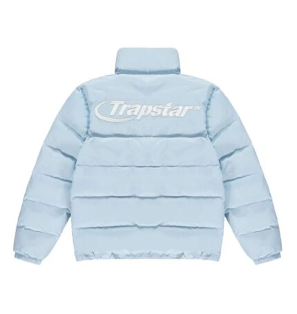 "Trapstar Sky Blue Hyperdrive 2.0 Bomber Jacket - A fresh and stylish urban fashion statement in sky blue."