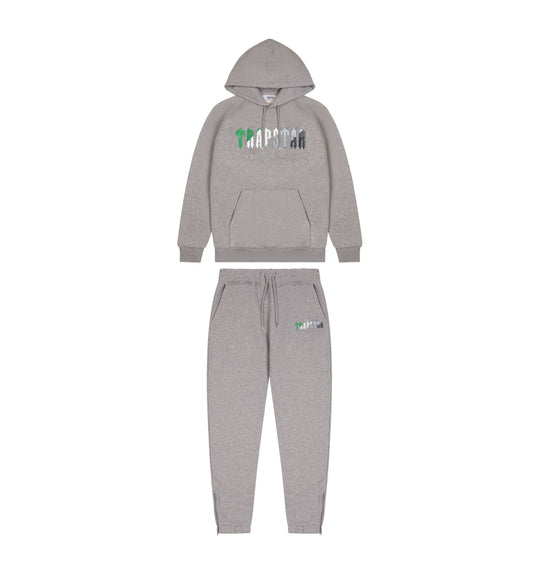 Trapstar Chenille Decoded Hooded Tracksuit - Grey/green